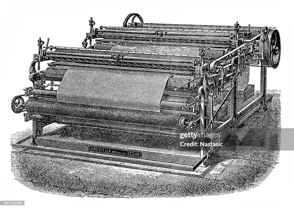 Shearing Machine Woven Cotton Fabrics High-Res Vector Graphic - Getty ...