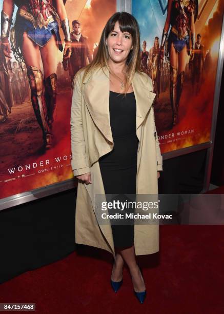 Director Patty Jenkins attends the Warner Bros. Home Entertainment and Intel presentation of "Wonder Woman in the Sky" at Dodger Stadium on September...