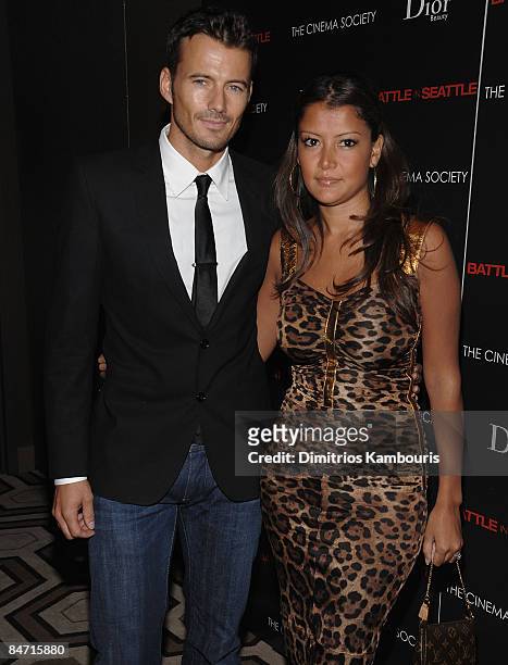 Model Alex Lundqvist and Keytt Lundqvist attend the Cinema Society and Dior Beauty screening of "Battle in Seattle" at the Tribeca Grand Screening...