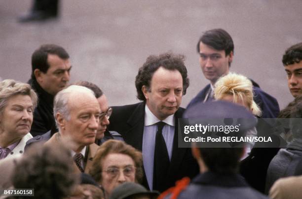 Impresario Paul Lederman aux obseques de Thierry Le Luron le 18 novembre 1986 a Paris, France.