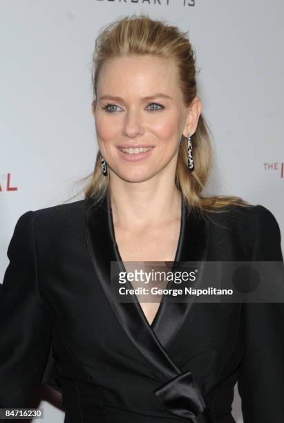 Actress Naomi Watts attend the Cinema Society and Angel by Thierry Mugler screening of "The International" at AMC Lincoln Square on February 9, 2009...