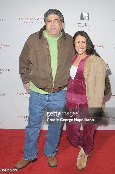 Actor Vincent Pastore and guest attend the Cinema Society and Angel by Thierry Mugler screening of "The International" at AMC Lincoln Square on...
