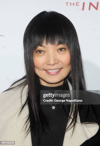 Model Irina Pantaeva attends the Cinema Society and Angel by Thierry Mugler screening of "The International" at AMC Lincoln Square on February 9,...