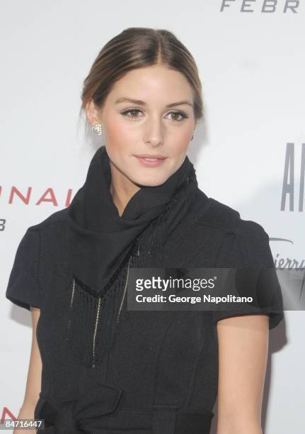 Olivia Palermo attends the Cinema Society and Angel by Thierry Mugler screening of "The International" at AMC Lincoln Square on February 9, 2009 in...