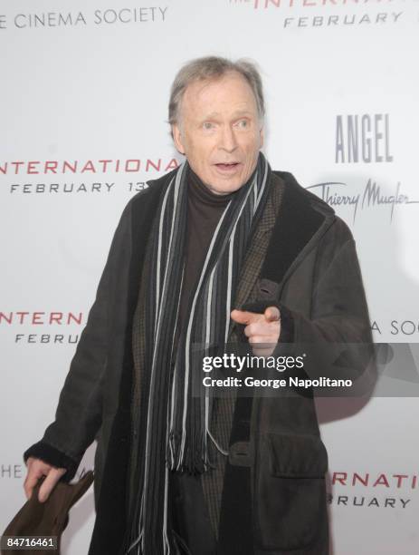 Personality Dick Cavett attends the Cinema Society and Angel by Thierry Mugler screening of "The International" at AMC Lincoln Square on February 9,...