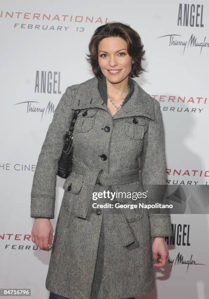Actress Alana De La Garza attends the Cinema Society and Angel by Thierry Mugler screening of "The International" at AMC Lincoln Square on February...