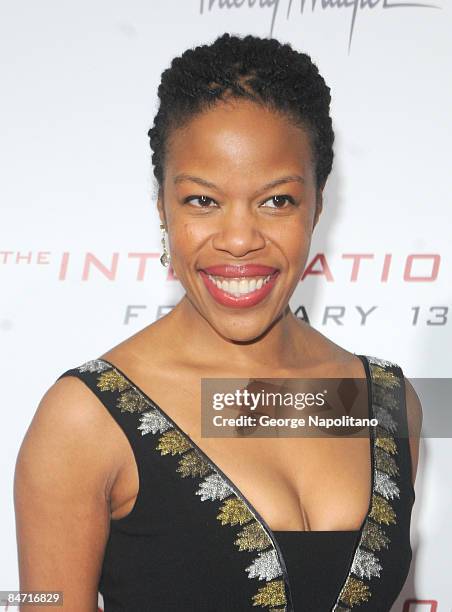 Writer/actress Nilaja Sun attends the Cinema Society and Angel by Thierry Mugler screening of "The International" at AMC Lincoln Square on February...