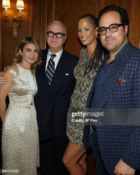 Indira Gumarova, Manolo Blahnick Veronica Webb and Chris Del Gatto attend the premiere of 'Manolo: The Boy Who Made Shoes for Lizards', hosted by...