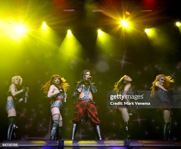 Kimberly Wyatt, Jessica Sutta, Nicole Scherzinger, Melody Thornton and Ashely Roberts of the Pussycat Dolls perform live at Heineken Music Hall on...