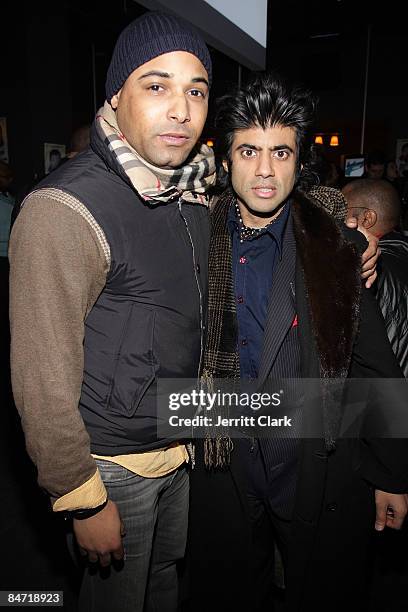 Bawls model Troy Cooper and entrepreneur Shoky Pai attend the HBO screening of "Eastbound & Down" at the 40/40 Club on February 9, 2009 in New York...