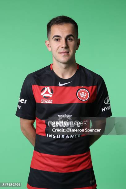 Steven Lustica poses during the Western Sydney Wanderers A-League headshots session at Fox Sports Studios on September 15, 2017 in Sydney, Australia.