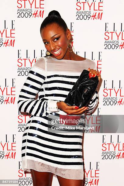 Alexandra Burke arrives at the Elle Style Awards 2009 at Big Sky Studios on February 9, 2009 in London, England.