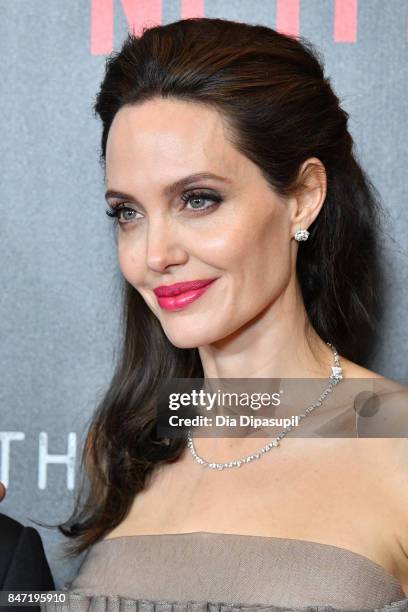 Angelina Jolie attends the "First They Killed My Father" New York premiere at DGA Theater on September 14, 2017 in New York City.