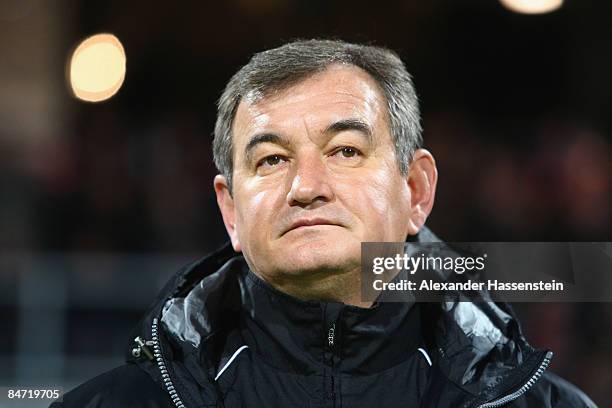 Milan Sasic, head coach of Kaiserslautern looks on during the Second Bundesliga match between 1. FC Nuernberg and 1. FC Kaiserslautern at the...