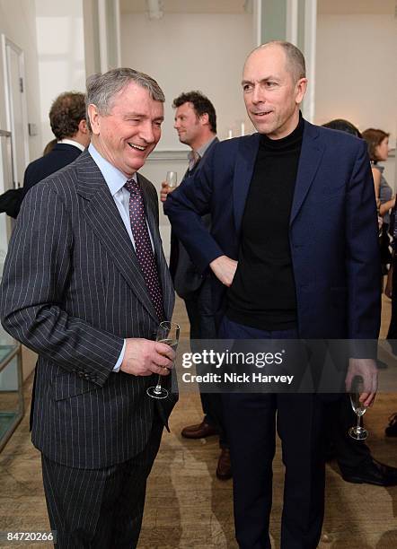 Stephen Quinn and Dylan Jones attend the Nicole Farhi 20th Anniversary Menswear Dinner at Foubert Place on February 9, 2009 in London, England.