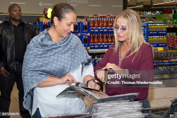 Singer Anastacia is seen at Shoppingcenter 'Das Gerber' to have a look at her new fashion collection on September 14, 2017 in Stuttgart, Germany.