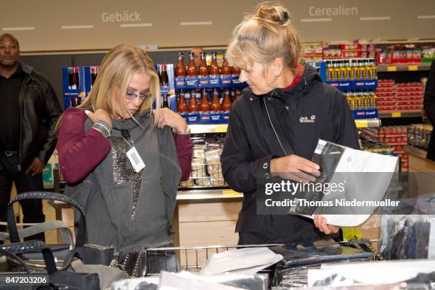 Singer Anastacia is seen at Shoppingcenter 'Das Gerber' to have a look at her new fashion collection on September 14, 2017 in Stuttgart, Germany.