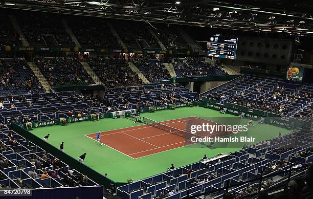 General view of play during the match between Tomas Berdych of Czech Republic and Grigor Dimitrov of Bulgaria during day two of the ABN AMRO World...