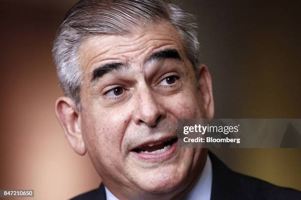 Jaime Augusto Zobel de Ayala, chairman and chief executive officer of Ayala Corp., speaks during a Bloomberg Television interview on the sidelines of...