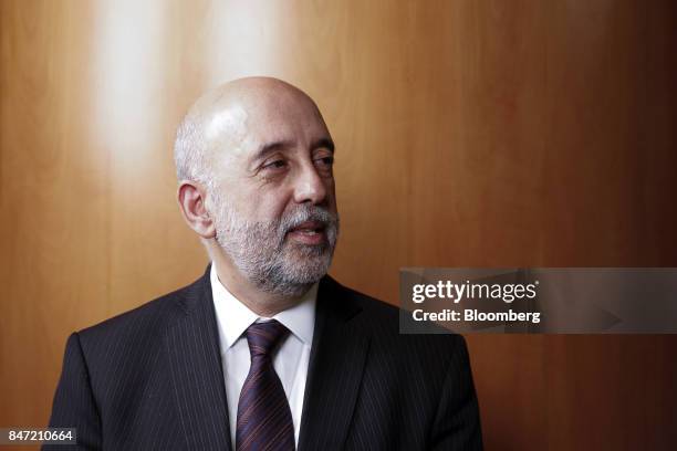 Gabriel Makhlouf, New Zealand's treasury secretary, poses for a photograph after a Bloomberg Television interview on the sidelines of the Milken...