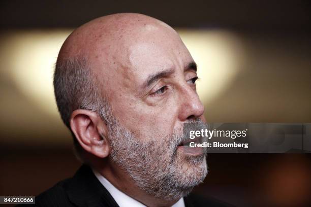 Gabriel Makhlouf, New Zealand's treasury secretary, speaks during a Bloomberg Television interview on the sidelines of the Milken Institute Asia...