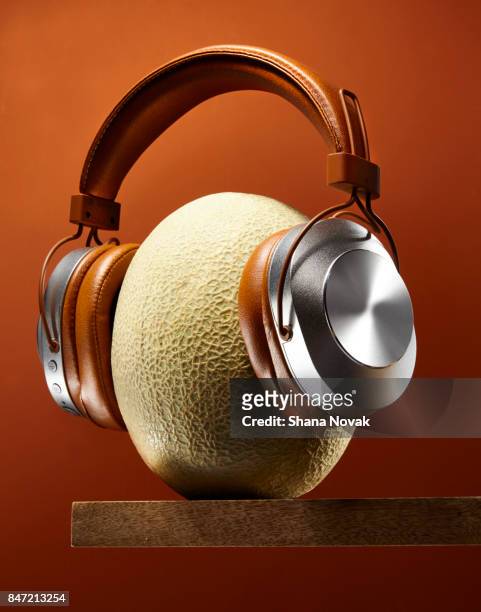 Wireless Headphones on a Melon