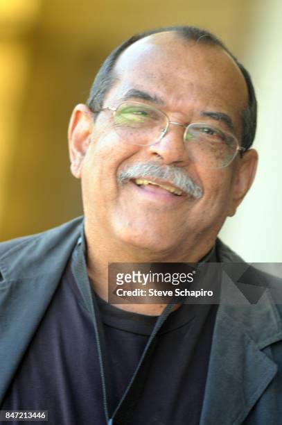 Portrait of American Jazz musician Ernie Watts as he poses onstage during a soundcheck before the Chicago Jazz Festival in Grant Park, Chicago,...