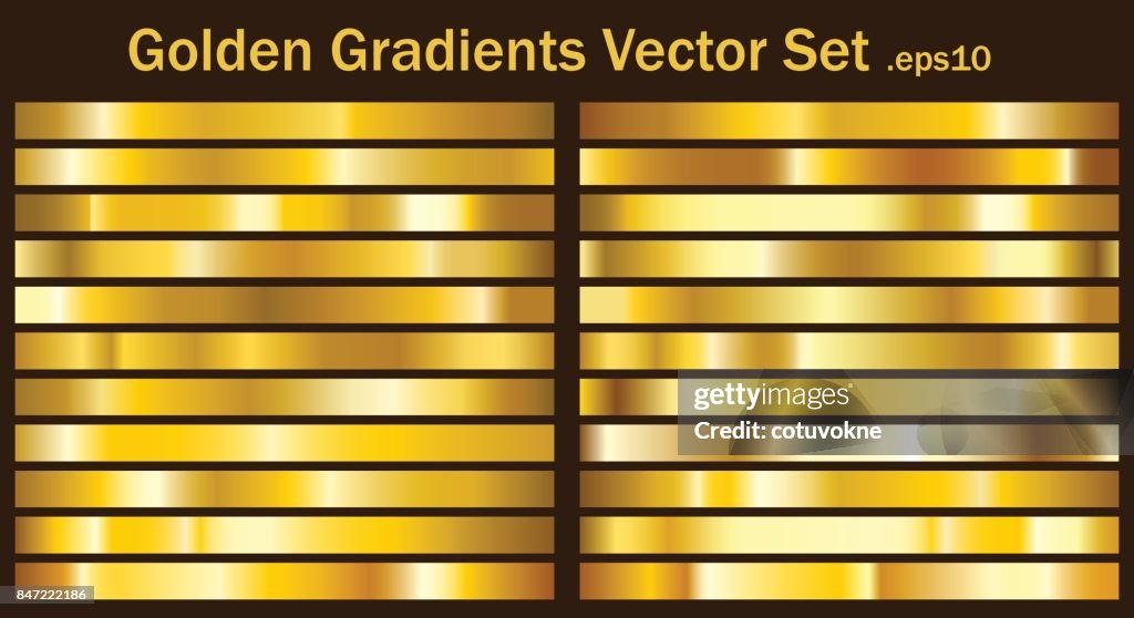 Vector File Gradient Golden Gradients Vector Set High-Res Vector Graphic - Getty Images
