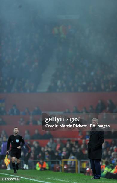 Manchester United manager Sir Alex Ferguson on the touchline