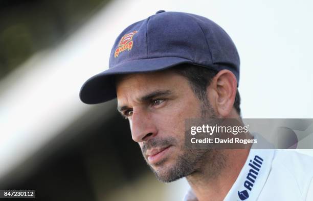 Ryan ten Doeschate, the Essex captain faces the media after their victory during the Specsavers County Championship Division One match between...