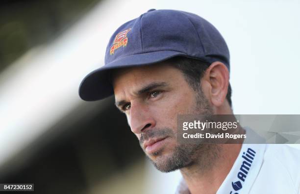 Ryan ten Doeschate, the Essex captain faces the media after their victory during the Specsavers County Championship Division One match between...