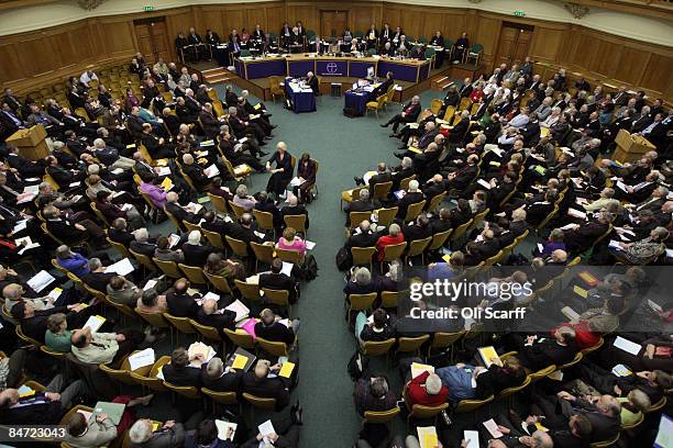 General view of the attendees of the Church of England General Synod in Church House on February 10, 2009 in London, England. The Synod is debating a...