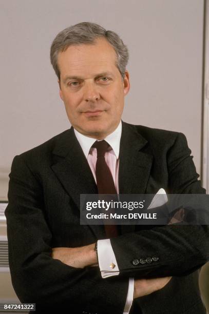 Photo session of French banker David de Rothschild on April 5, 1989 in Paris, France.