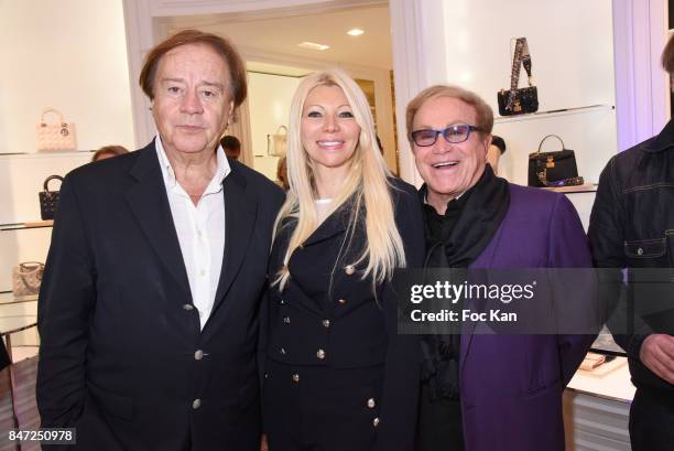 Presenter Daniel Lauclair, Nadine Rodd and Orlando attend the Christian Dior Cocktail As part of "La Fete Des Vendanges" At Avenue Montaigne on...