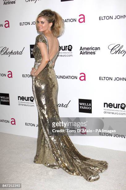 Marissa Miller arriving for the Elton John Aids Foundation Academy Awards Viewing Party at West Hollywood Park in Los Angeles, USA.