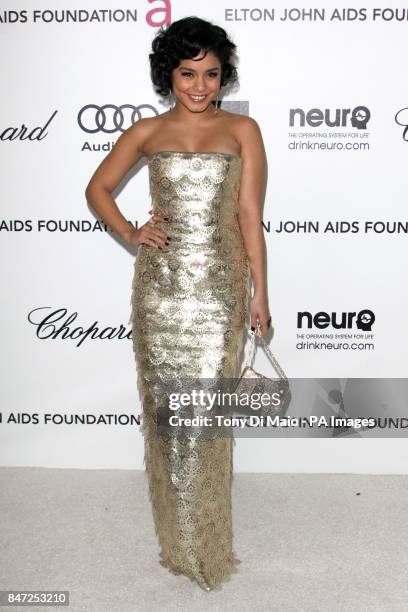 Vanessa Hudgens arriving for the Elton John Aids Foundation Academy Awards Viewing Party at West Hollywood Park in Los Angeles, USA.