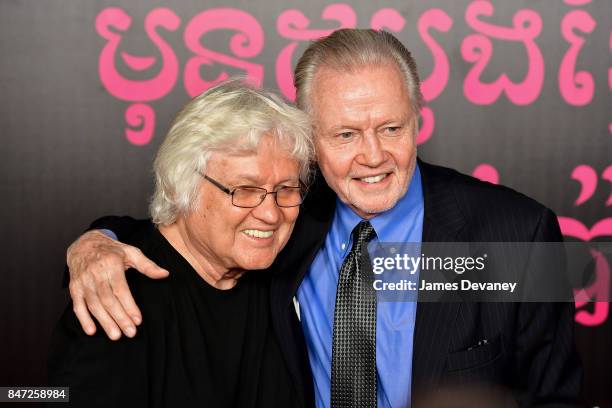 Jon Voight and his brother Chip Taylor arrive to the DGA Theater for the New York premiere of 'First They Killed My Father' on September 14, 2017 in...