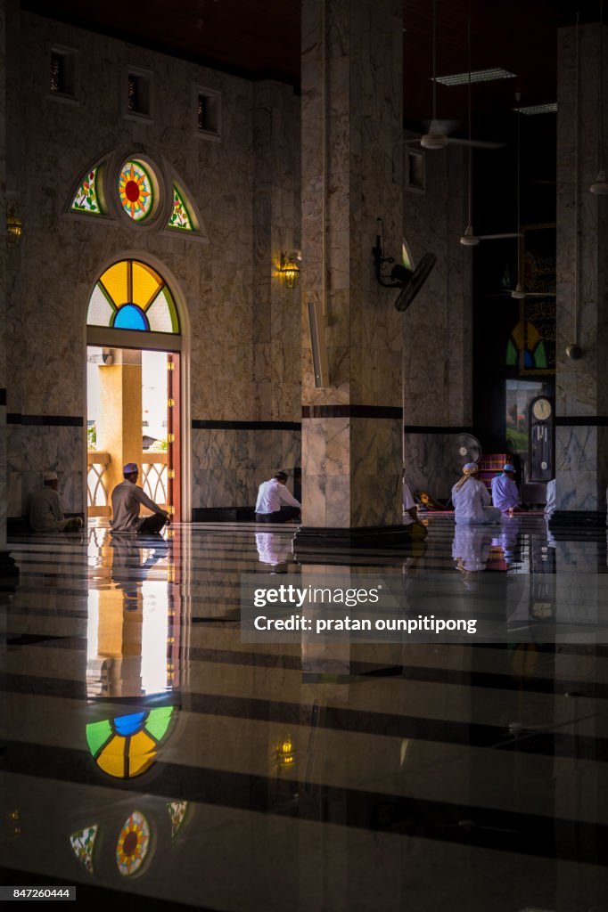 Muslim prayers in a mosque