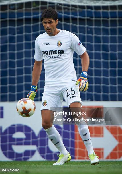 Mario Damian Barbosa of Villarreal in action during the UEFA Europa League group A match between Villarreal CF and FK Astana at Estadio de la...