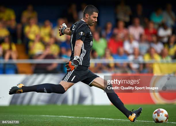 Nenad Eric of Astana in action during the UEFA Europa League group A match between Villarreal CF and FK Astana at Estadio de la Ceramica on September...
