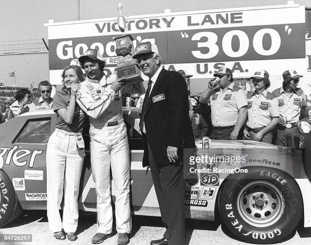 Dale Earnhardt in victory lane following the Goody's 300 on February 13, 1982 in Daytona Beach, Florida. The race marked the first event run under...