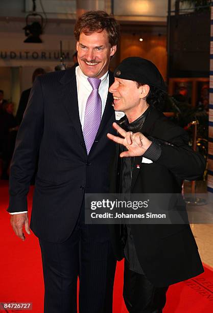 Carsten Maschmeyer , CEO of AWD Holding and singer Klaus Meine attend the awarding ceremony of the German Media Award on February 10, 2009 in...