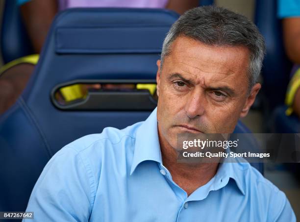 Villarreal CF manager, Fran Escriba looks on prior the UEFA Europa League group A match between Villarreal CF and FK Astana at Estadio de la Ceramica...