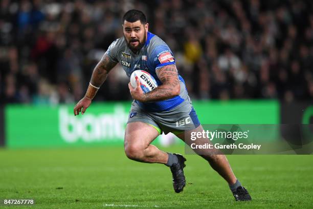 David Fifita of Wakefield during the Betfred Super League match between Hull FC and Wakefield Trinity on September 14, 2017 in Hull, England.