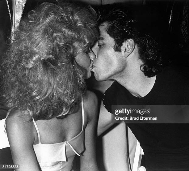 Olivia Newton John and John Travolta at the Grease Premiere party at Paramount Studios, Los Angeles, 13th June 1978. **EXCLUSIVE**