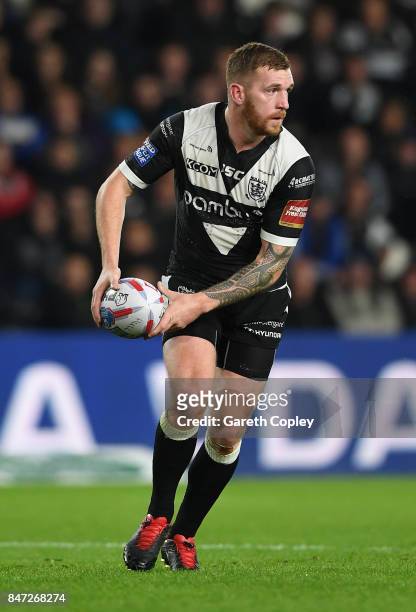 Mark Sneyd of Hull FC during the Betfred Super League match between Hull FC and Wakefield Trinity on September 14, 2017 in Hull, England.