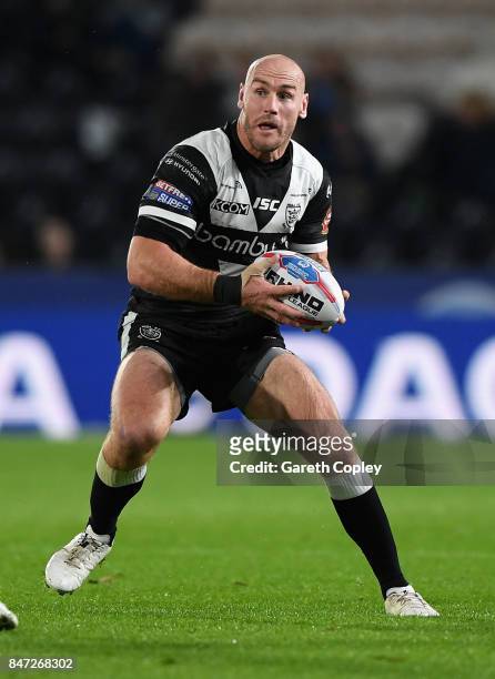 Gareth Ellis of Hull FC during the Betfred Super League match between Hull FC and Wakefield Trinity on September 14, 2017 in Hull, England.