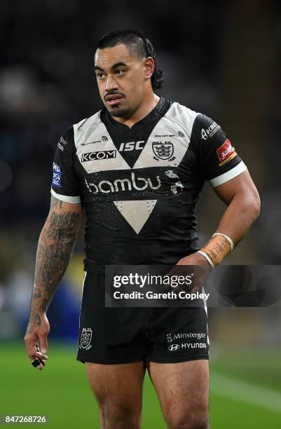 Mahe Fonua of Hull FC during the Betfred Super League match between Hull FC and Wakefield Trinity on September 14, 2017 in Hull, England.