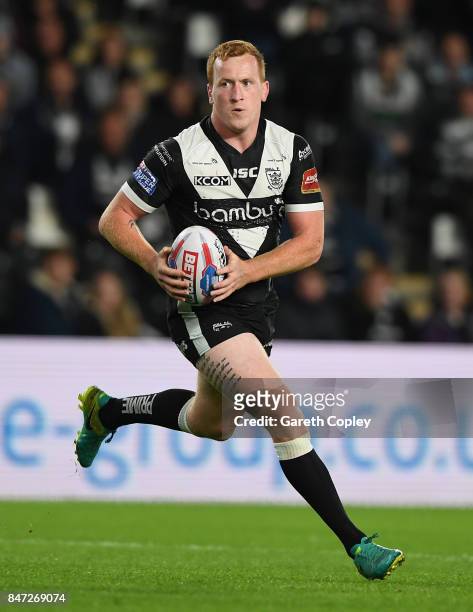 Jordan Thompson of Hull FC during the Betfred Super League match between Hull FC and Wakefield Trinity on September 14, 2017 in Hull, England.