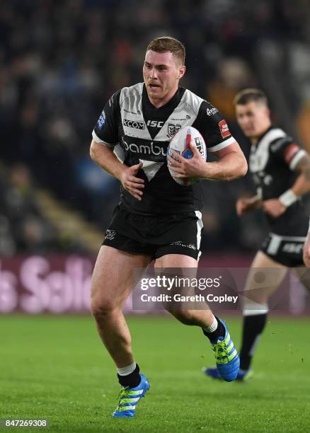 Josh Griffin of Hull FC during the Betfred Super League match between Hull FC and Wakefield Trinity on September 14, 2017 in Hull, England.